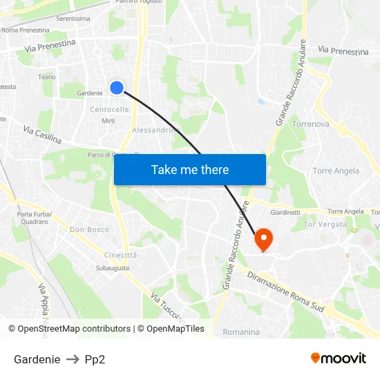 Gardenie to PP2 map
