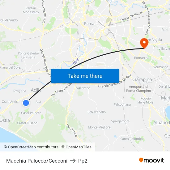 Macchia Palocco/Cecconi to PP2 map