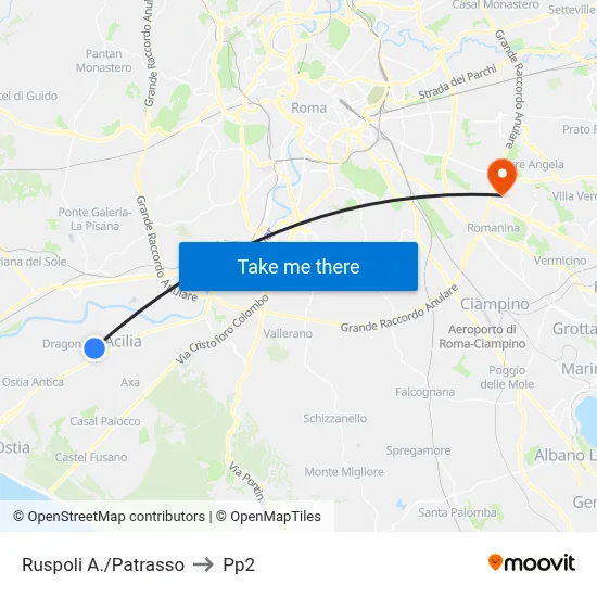 Ruspoli A./Patrasso to PP2 map