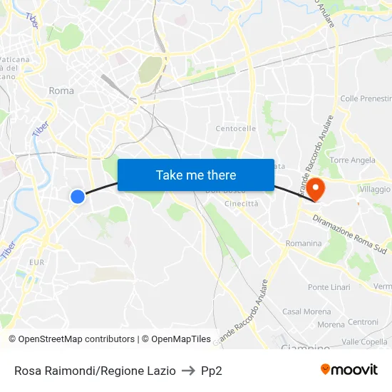 Rosa Raimondi/Lazio Region to PP2 map