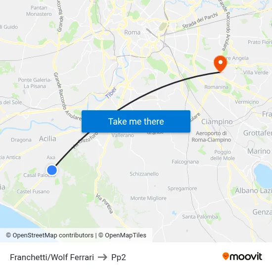 Franchetti/Wolf Ferrari to PP2 map