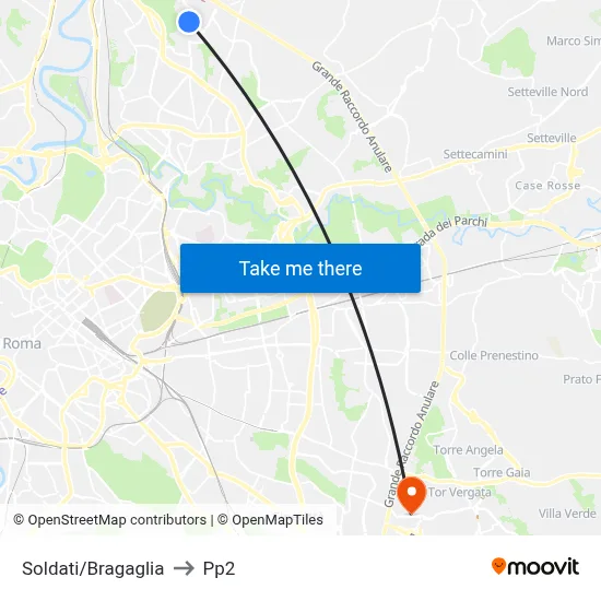 Soldati/Bragaglia to PP2 map