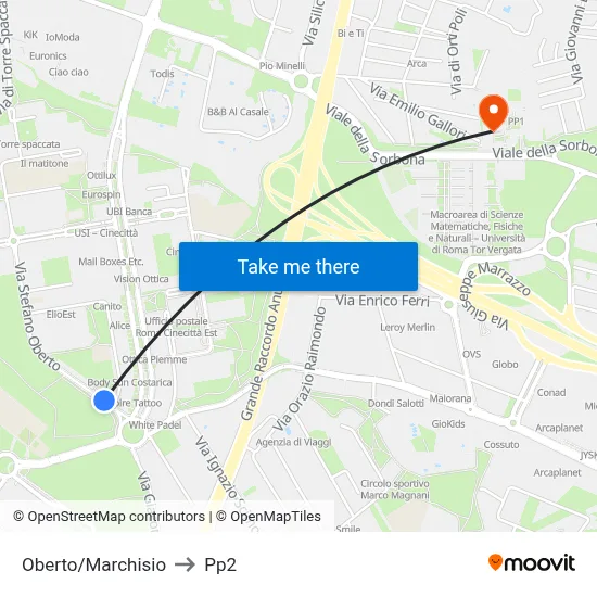Oberto/Marchisio to PP2 map