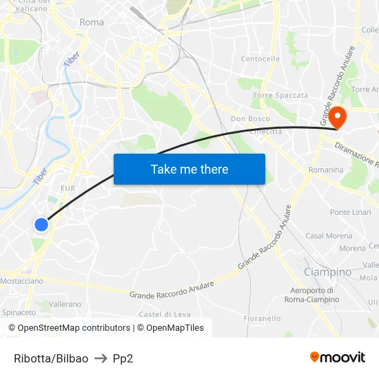 Ribotta/Bilbao to PP2 map