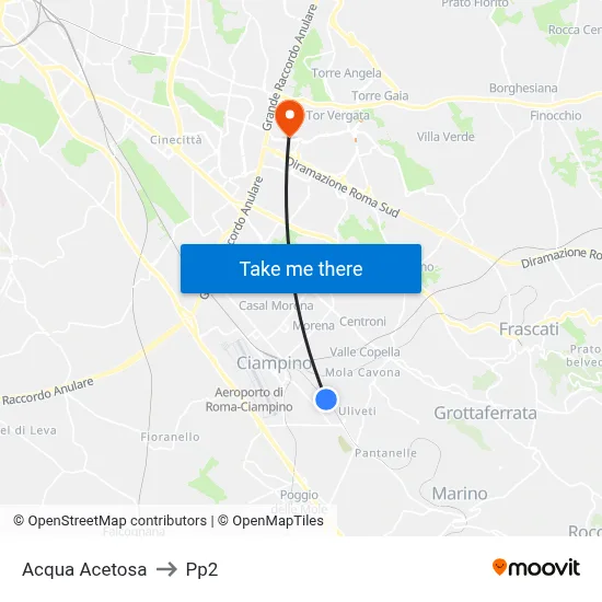 Acqua Acetosa to PP2 map