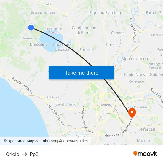 Oriolo to PP2 map