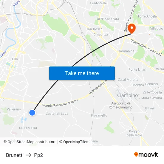 Brunetti to PP2 map