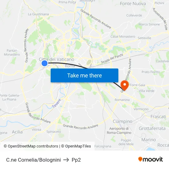 Cornelia Circle/Bolognini to PP2 map