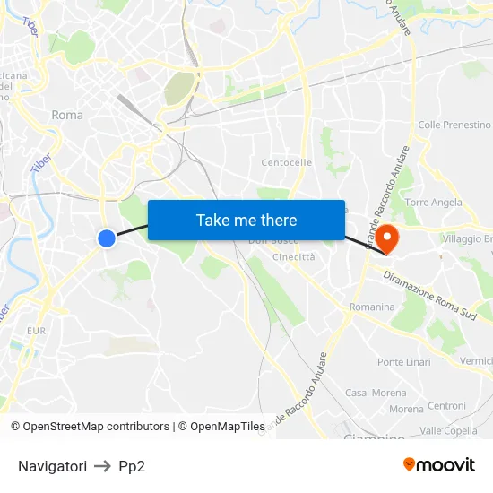 Navigatori to PP2 map