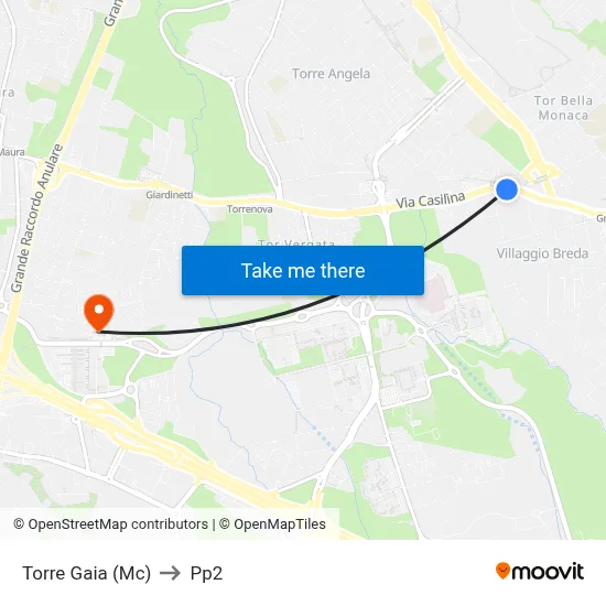 Torre Gaia (Mc) to PP2 map