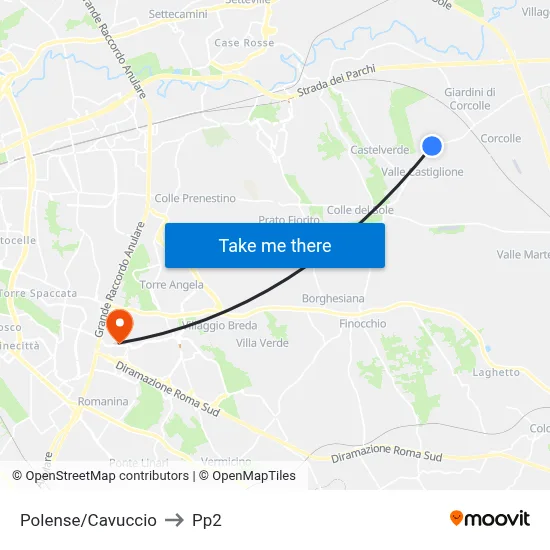 Polense/Cavuccio to PP2 map
