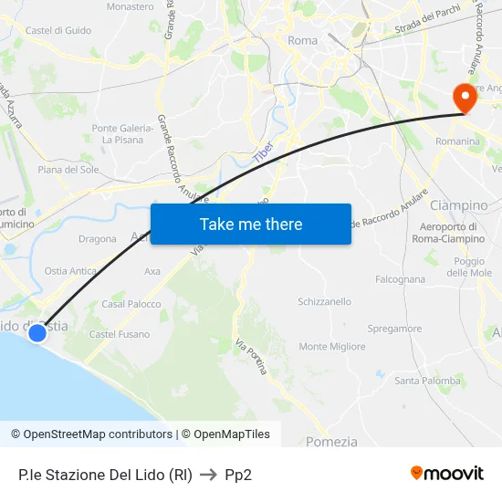 Lido Station Square to PP2 map