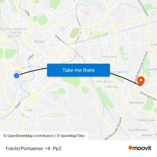 Folchi/Portuense to PP2 map
