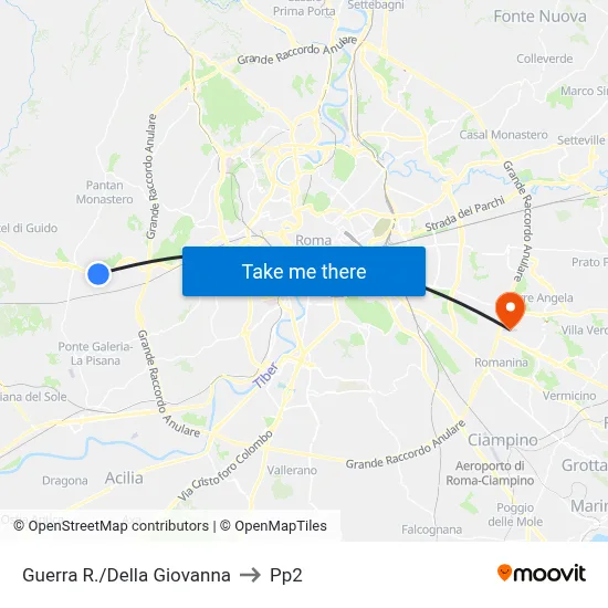 Guerra R./Della Giovanna to PP2 map
