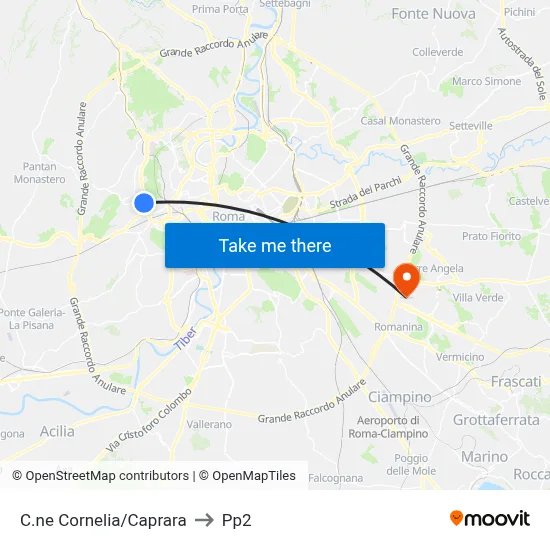 Cornelia Circle/Caprara to PP2 map