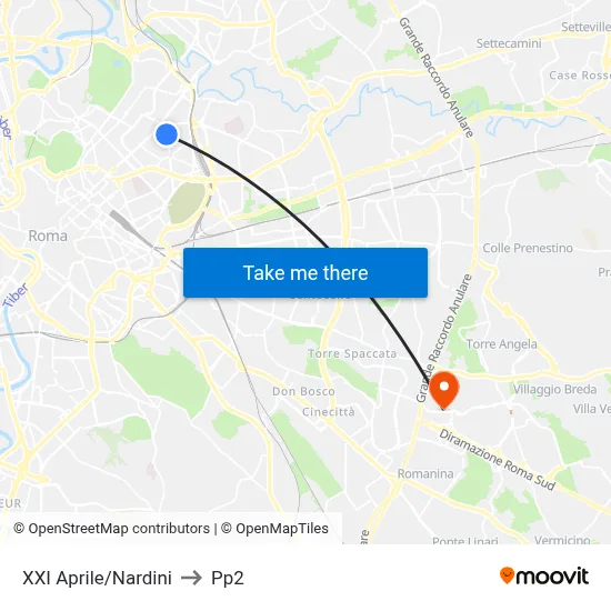 XXI April/Nardini to PP2 map