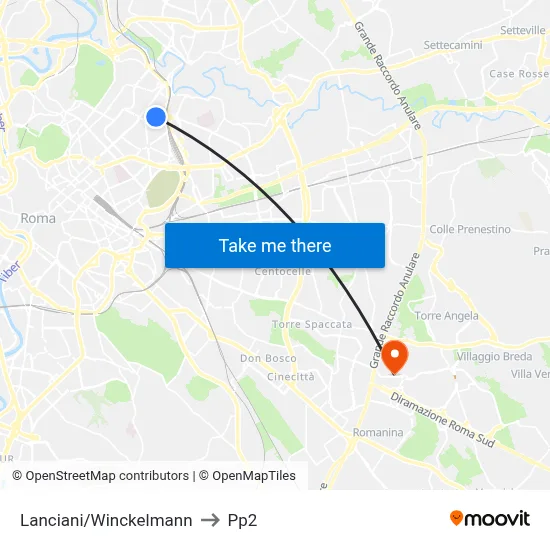 Lanciani/Winckelmann to PP2 map