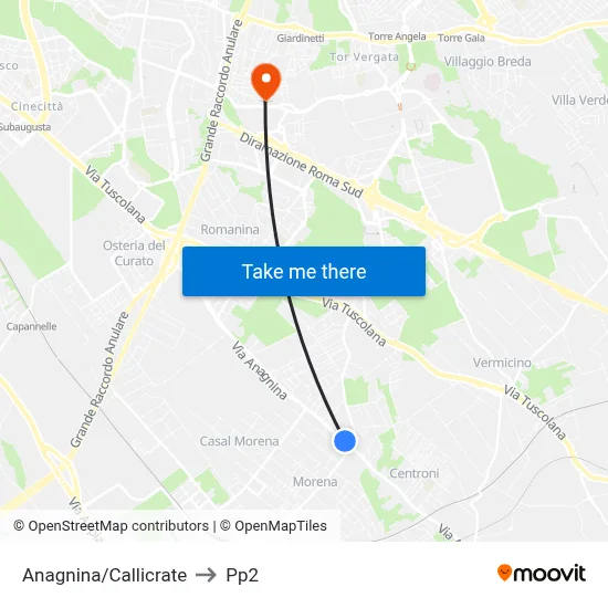 Anagnina/Callicrate to PP2 map