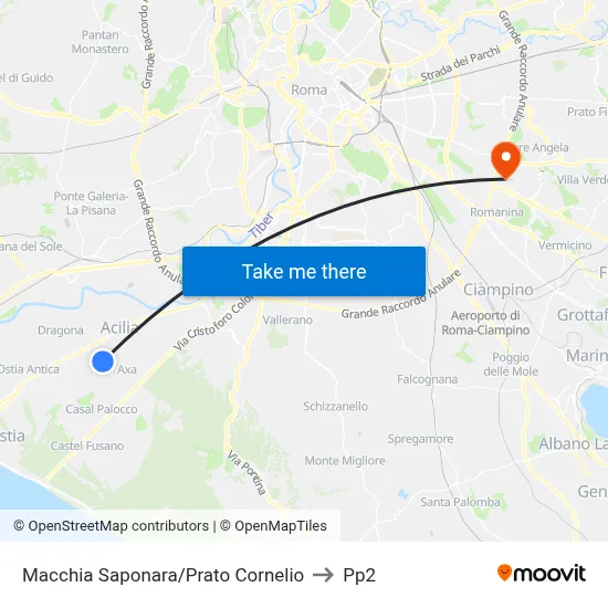 Macchia Saponara/Prato Cornelio to PP2 map