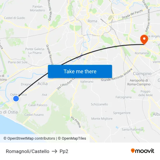 Romagnoli/Castle to PP2 map