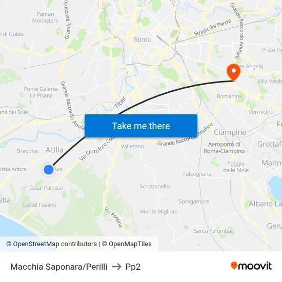 Macchia Saponara/Perilli to PP2 map