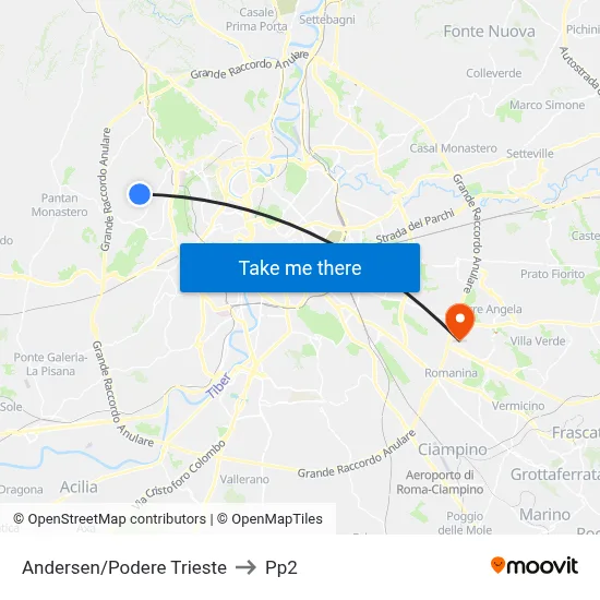 Andersen/Podere Trieste to PP2 map