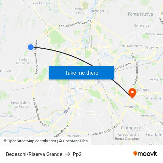 Bedeschi/Riserva Grande to PP2 map