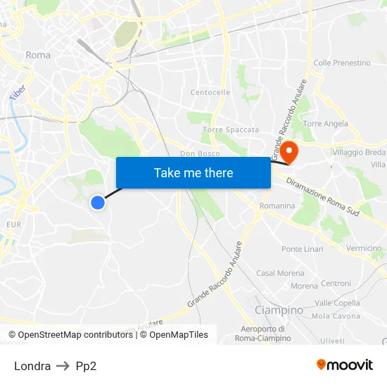 London to PP2 map