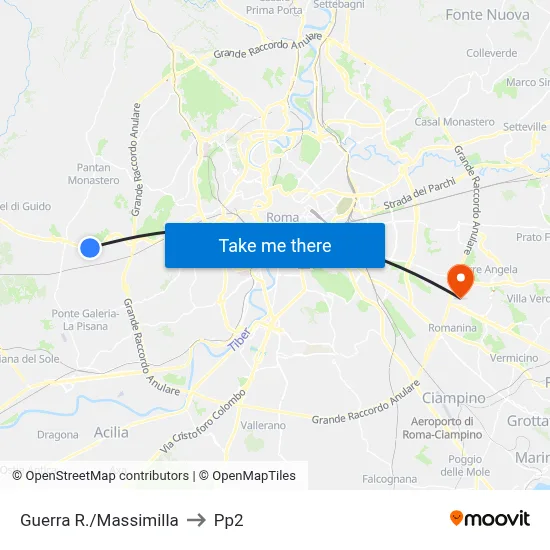 Guerra/Massimilla to PP2 map