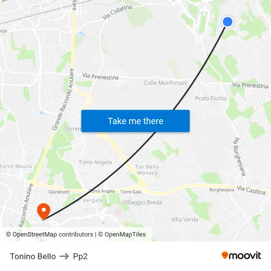 Tonino Bello to PP2 map