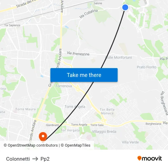 Colonnetti to PP2 map