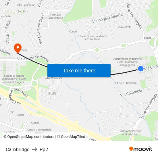 Cambridge to PP2 map
