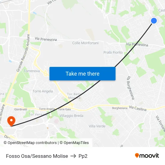 Fosso Osa/Sessano Molise to PP2 map