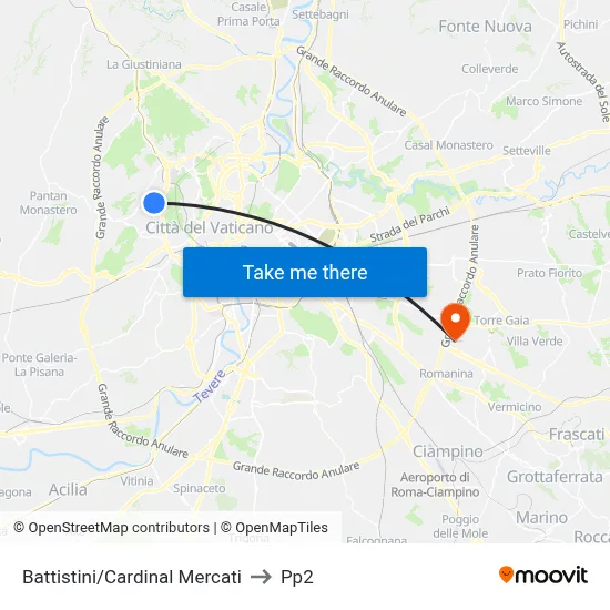 Battistini/Cardinal Mercati to PP2 map
