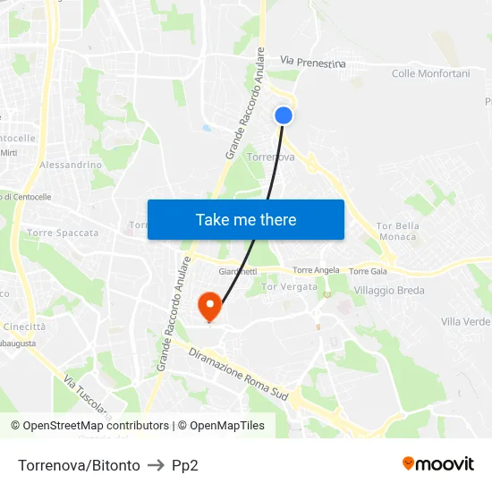 Torrenova/Bitonto to PP2 map