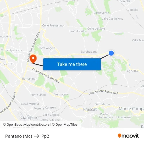 Pantano (Mc) to PP2 map