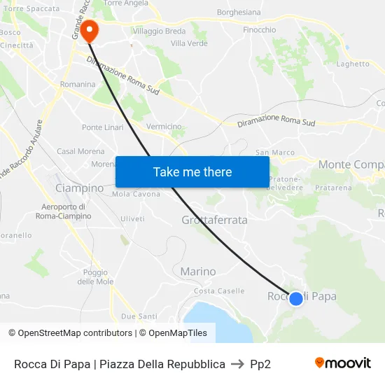 Rocca Di Papa | Piazza Della Repubblica to PP2 map