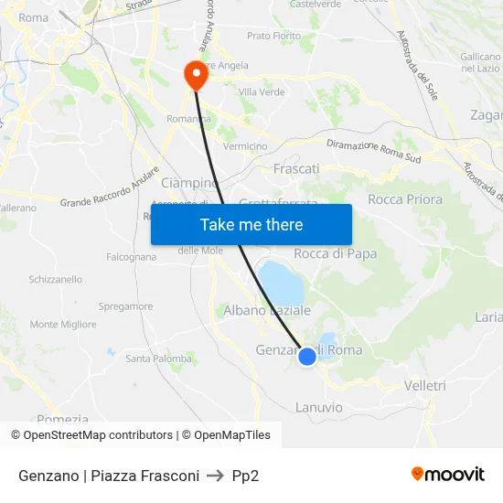 Genzano Frasconi Square to PP2 map