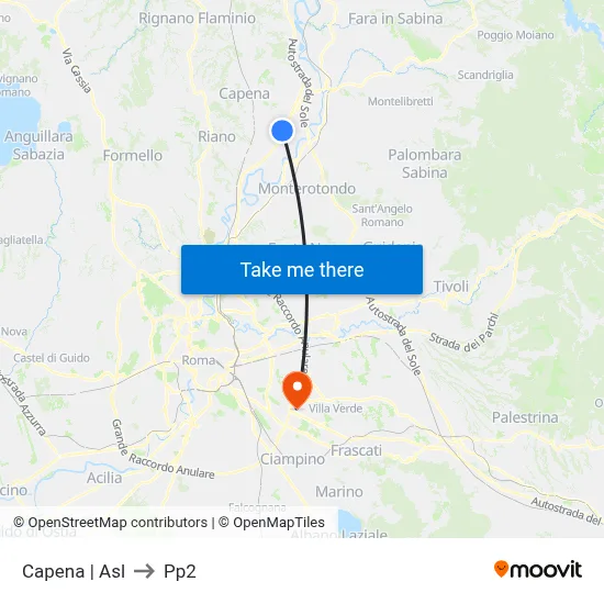 Capena | Health Center to PP2 map