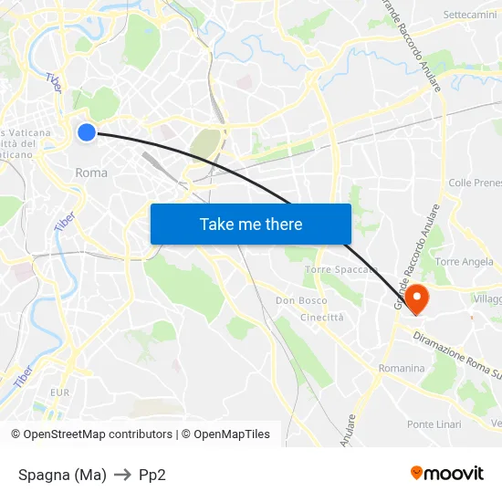 Spagna (Ma) to PP2 map