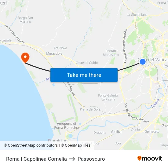 Rome | Cornelia Terminal to Passoscuro map