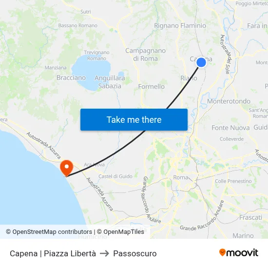 Capena | Liberty Square to Passoscuro map