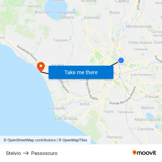 Stelvio to Passoscuro map