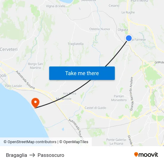 Bragaglia to Passoscuro map