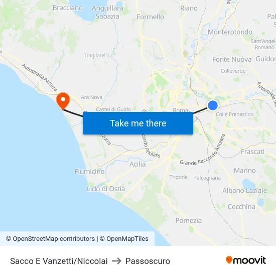Sacco E Vanzetti/Niccolai to Passoscuro map