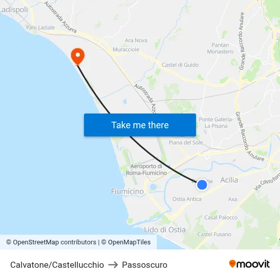 Calvatone/Castellucchio to Passoscuro map
