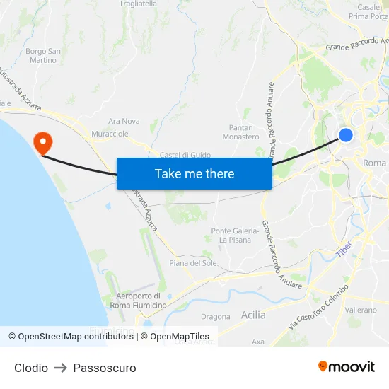 Clodio to Passoscuro map