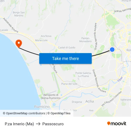 Irnerio Square (Ma) to Passoscuro map