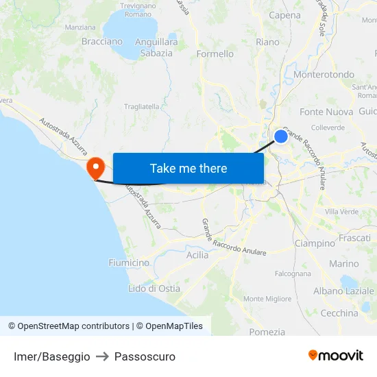 Imer/Baseggio to Passoscuro map