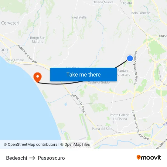 Bedeschi to Passoscuro map
